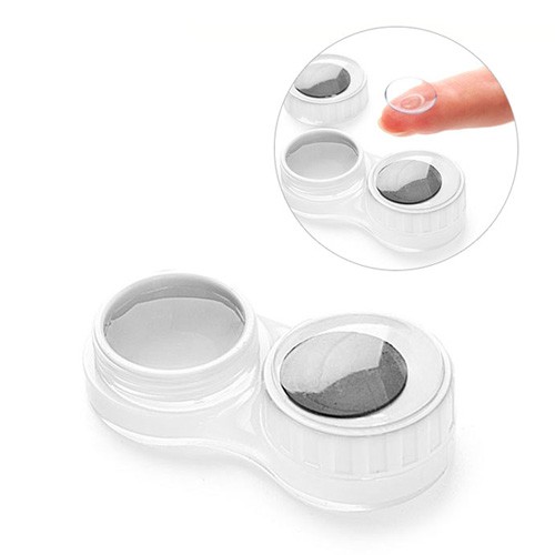 Cas pour les lentilles de contact Écarquillés blanc