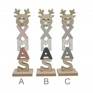Decoracin Navideña Noel/xmax, Figura decorativa de madera. Decoración original 9X7X30,5cm