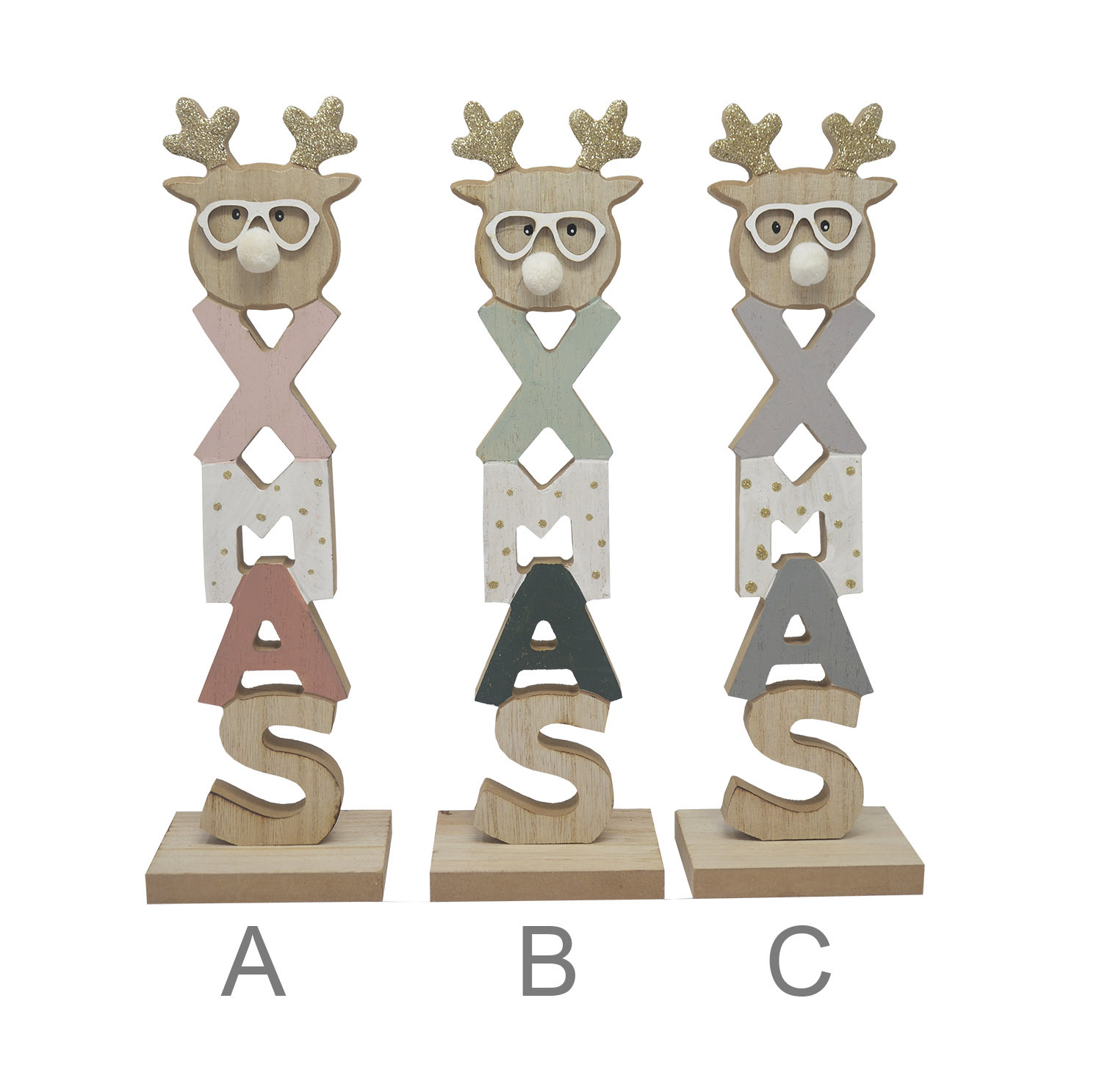 Decoracin Navideña Noel/xmax, Figura decorativa de madera. Decoración original 9X7X30,5cm