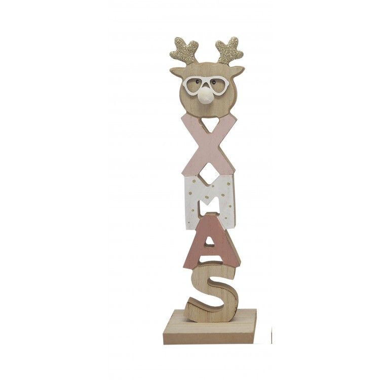 Decoracin Navideña Noel/xmax, Figura decorativa de madera. Decoración original 9X7X30,5cm