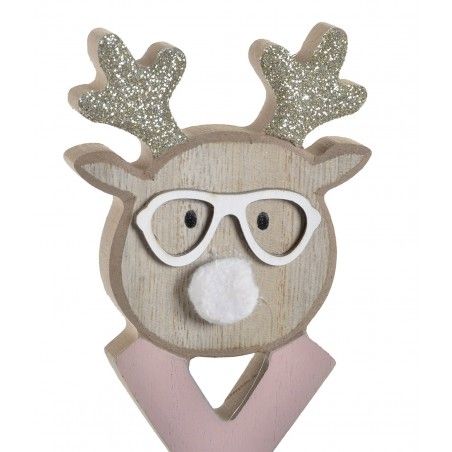 Decoracin Navideña Noel/xmax, Figura decorativa de madera. Decoración original 9X7X30,5cm