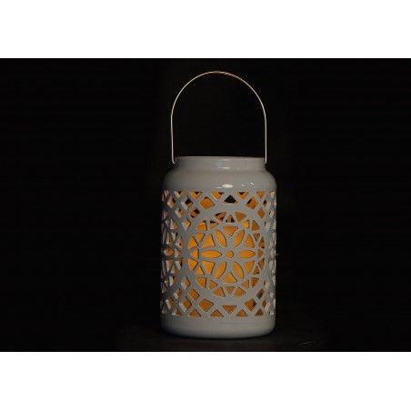 PORTA VELAS LED, DECORACIÓN VANGUARDISTA 12X12X18 CM