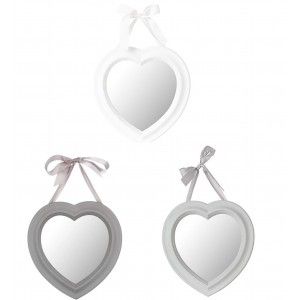 ESPEJO DECORATIVO DE CORAZON CON CINTA 27X27,5 CM