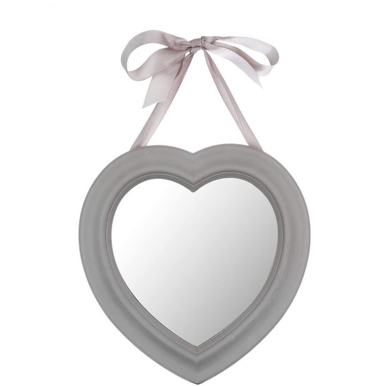 ESPEJO DECORATIVO DE CORAZON CON CINTA 27X27,5 CM