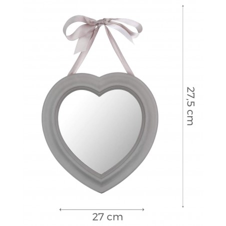ESPEJO DECORATIVO DE CORAZON CON CINTA 27X27,5 CM