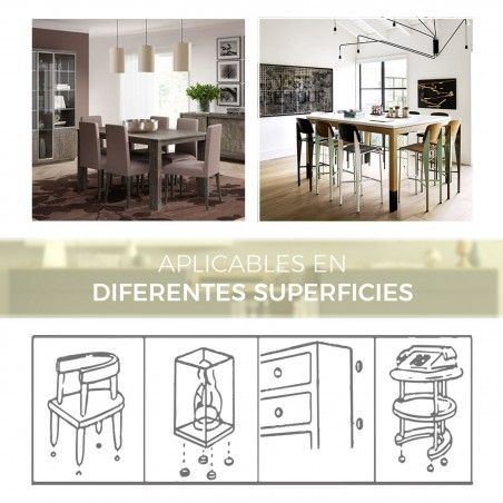 PIES DE MUEBLE ACERO INOXIDABLE ø2CM PATIN 16PZS