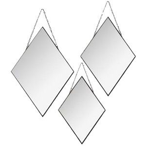 3 ESPEJOS DE DIAMANTES. METALICOS.3 TAMAÑOS DIFERENTES