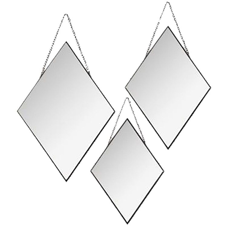 3 ESPEJOS DE DIAMANTES. METALICOS.3 TAMAÑOS DIFERENTES