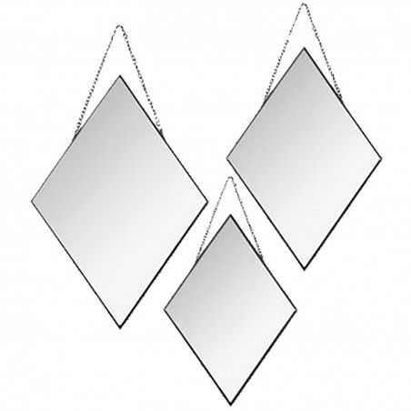 3 ESPEJOS DE DIAMANTES. METALICOS.3 TAMAÑOS DIFERENTES