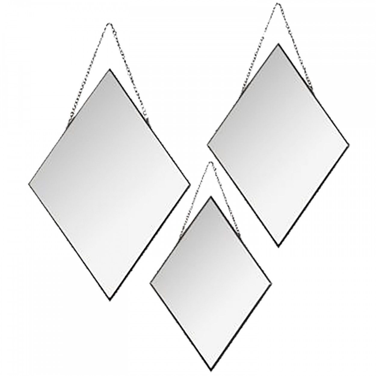 3 ESPEJOS DE DIAMANTES. METALICOS.3 TAMAÑOS DIFERENTES