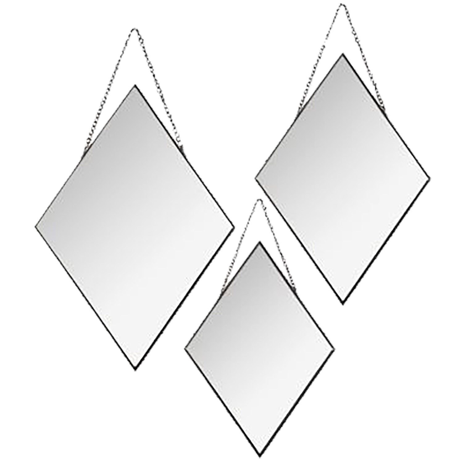 3 ESPEJOS DE DIAMANTES. METALICOS.3 TAMAÑOS DIFERENTES