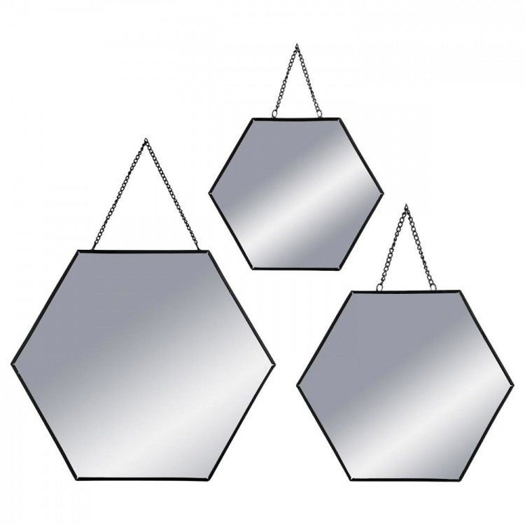 ESPEJO HEXAGONAL X3