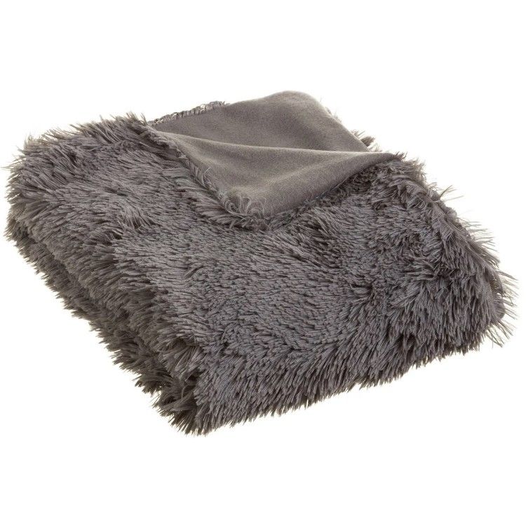 MANTA WOOLLY GRIS OSCURO 130X165CM