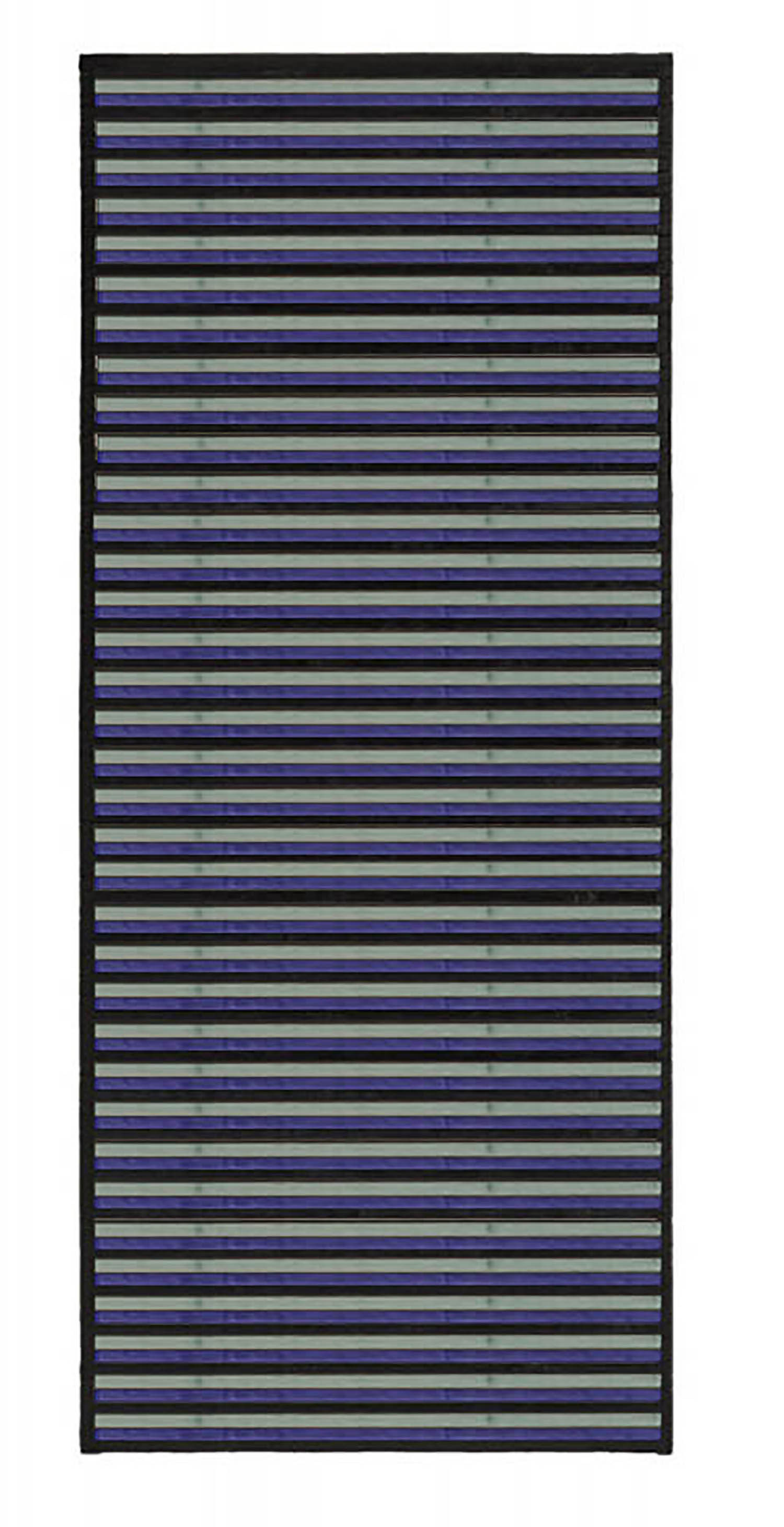 TAPPETO BAMBOO NASTURAL, PER L'ATRIO E IL CORRIDOIO DEL DESIGN MODERNO, CON STRISCE NEI TONI DI GRIGIO, 75 X 175 CM.