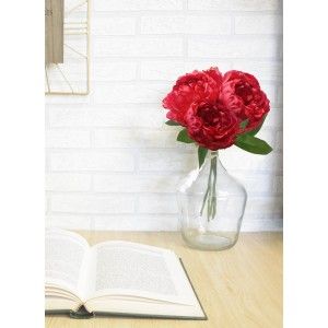 Peonía Decoración Floral para Jarrones, Ramo de Flores Artificial 30 cm