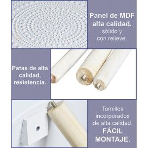 Mesa Auxiliar para Salón Redonda, Madera de color Blanca, Marrón y Negra. 3 Modelos. Estilo Étnico, FÁCIL MONTAJE