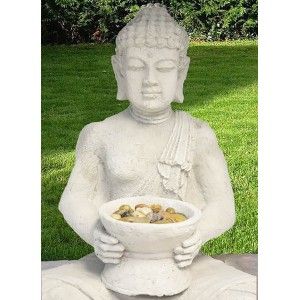 Buda Decorativo Grande Porta-Velas, Accesorios Incluidos. Decoración Zen/Jardín 42x30x24 cm