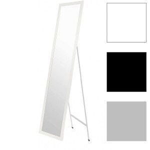 Miroir sur pied Blanc. Grand miroir de Sol pour la Chambre à coucher, Facile à assembler 35x125cm - Maison et Plus
