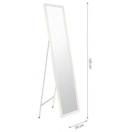 Espejo de Pie Blanco. Espejo Grande de Suelo para Dormitorio, Fácil montaje 35x125cm - Hogar y Más
