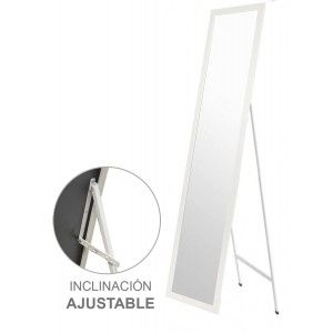 In piedi specchio Bianco. Grande specchio Piano per la Camera da letto, Facile da montare 35x125cm - Casa e Più