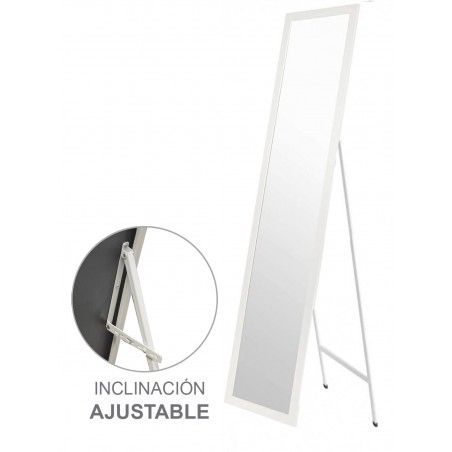 In piedi specchio Bianco. Grande specchio Piano per la Camera da letto, Facile da montare 35x125cm - Casa e Più