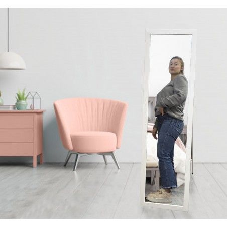 Standing mirror White. Large mirror Floor for Bedroom, Easy to assemble 35x125cm - Home and More