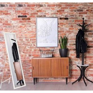 Standing mirror White. Large mirror Floor for Bedroom, Easy to assemble 35x125cm - Home and More