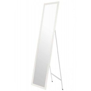Miroir sur pied Blanc. Grand miroir de Sol pour la Chambre à coucher, Facile à assembler 35x125cm - Maison et Plus