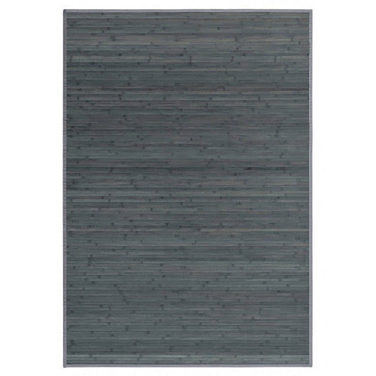 Alfombra para Baño Antideslizante Natur, Gris Opalino, De Bambú Natural, 90 X 55 cm Sostenible, Impermeable, Borde Textil 90x55