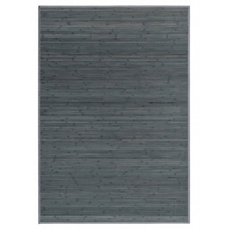 Alfombra para Baño Antideslizante Natur, Gris Opalino, De Bambú Natural, 90 X 55 cm Sostenible, Impermeable, Borde Textil 90x55