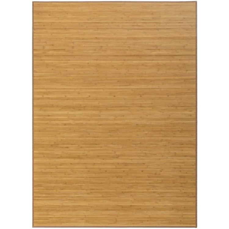 Alfombra Antideslizante Natur Marrón De Bambú Natural 60 X 45 cm Sostenible, Impermeable con Borde Textil 60x45