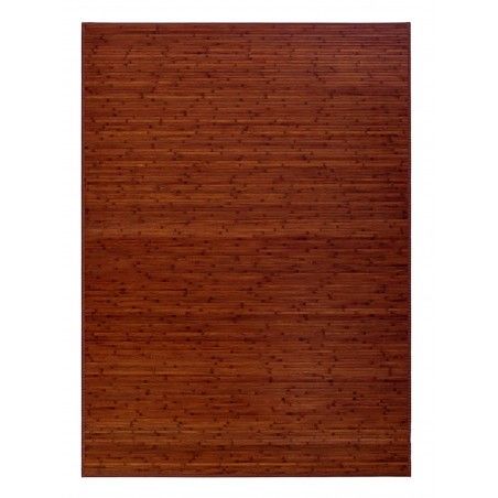 Alfombra para Baño Antideslizante Natur, Marrón Oscuro, De Bambú Natural, 60 X 45 cm Sostenible, Impermeable, Borde Textil 60x45