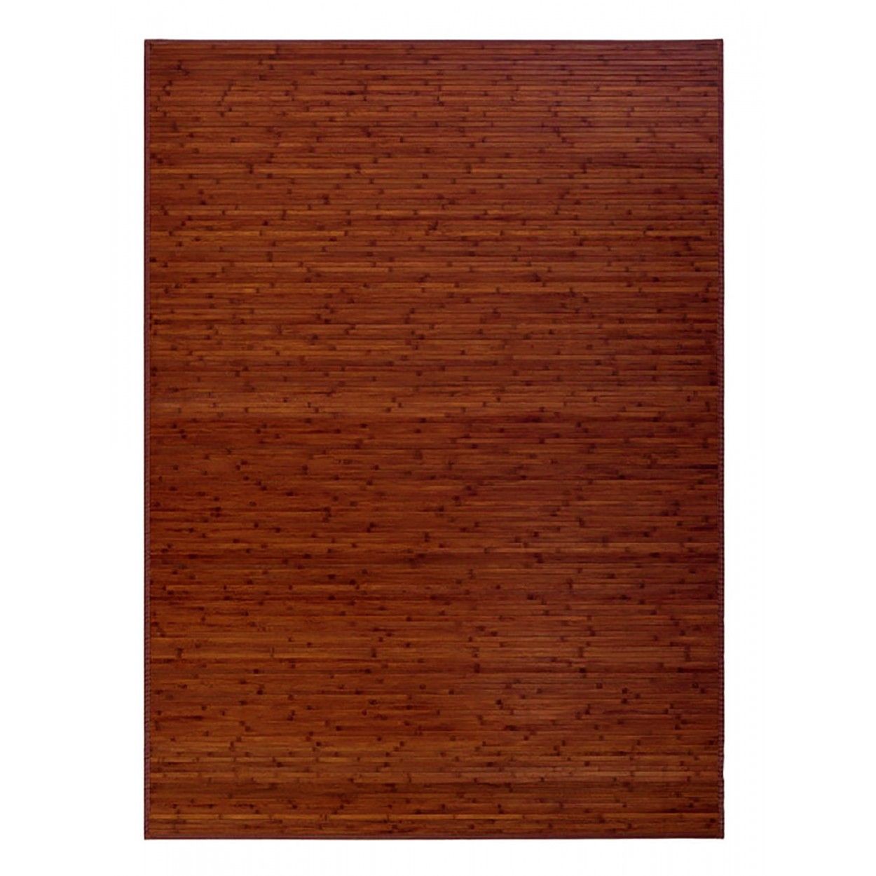 Alfombra para Baño Antideslizante Natur, Marrón Oscuro, De Bambú Natural, 60 X 45 cm Sostenible, Impermeable, Borde Textil 60x45
