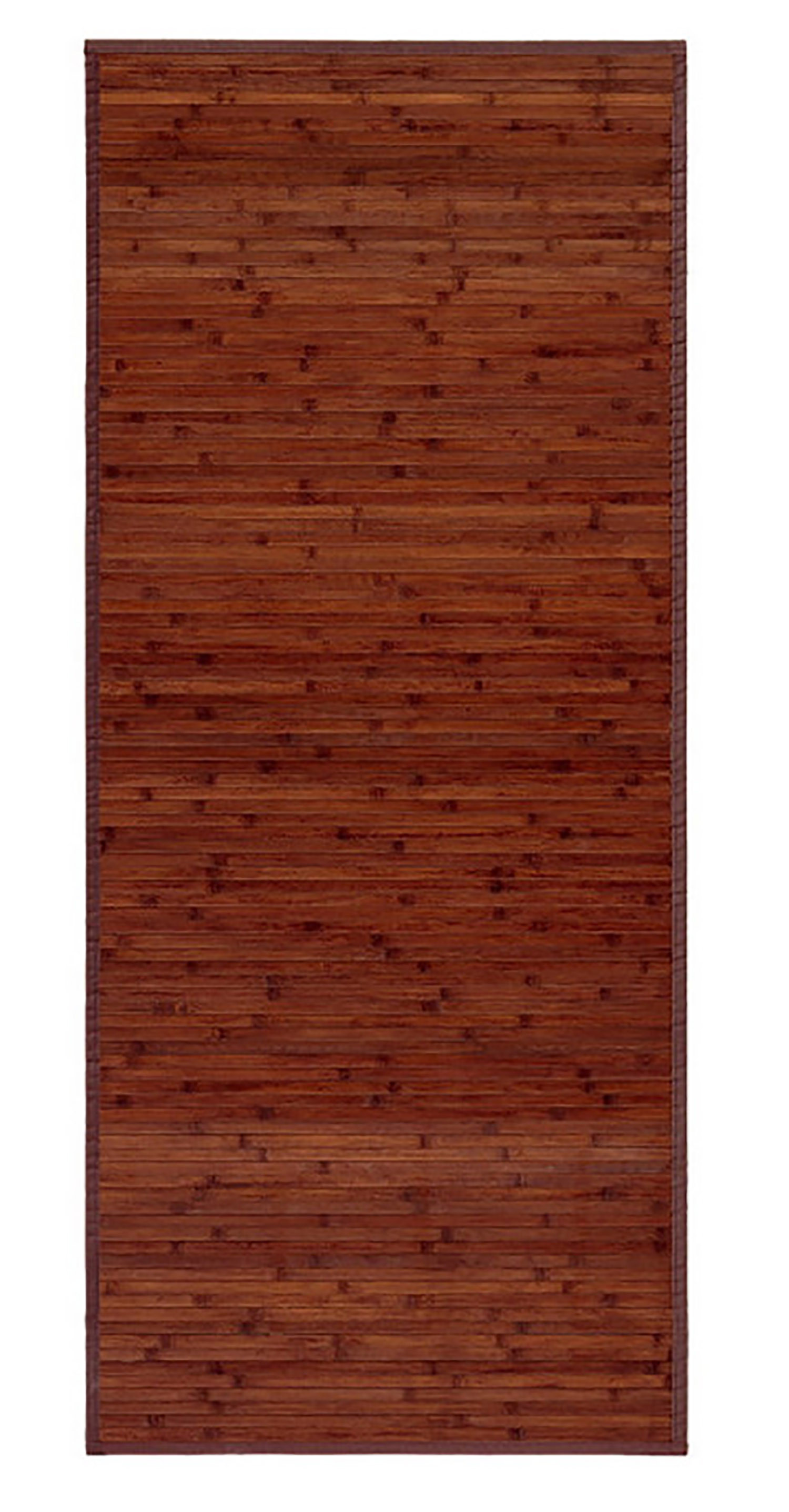 Alfombra Pasillera Antideslizante, de color Marrón, de Bambú Natural 65 X 200 cm Sostenible, Impermeable, Borde Textil 65x200