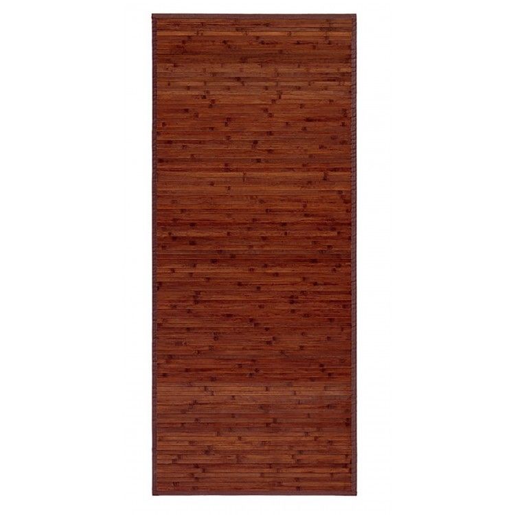 Alfombra  Pasillera  Antideslizante, de  color Marrón, de Bambú Natural 125 X 60 cm Sostenible, Impermeable, Borde Textil 125x60