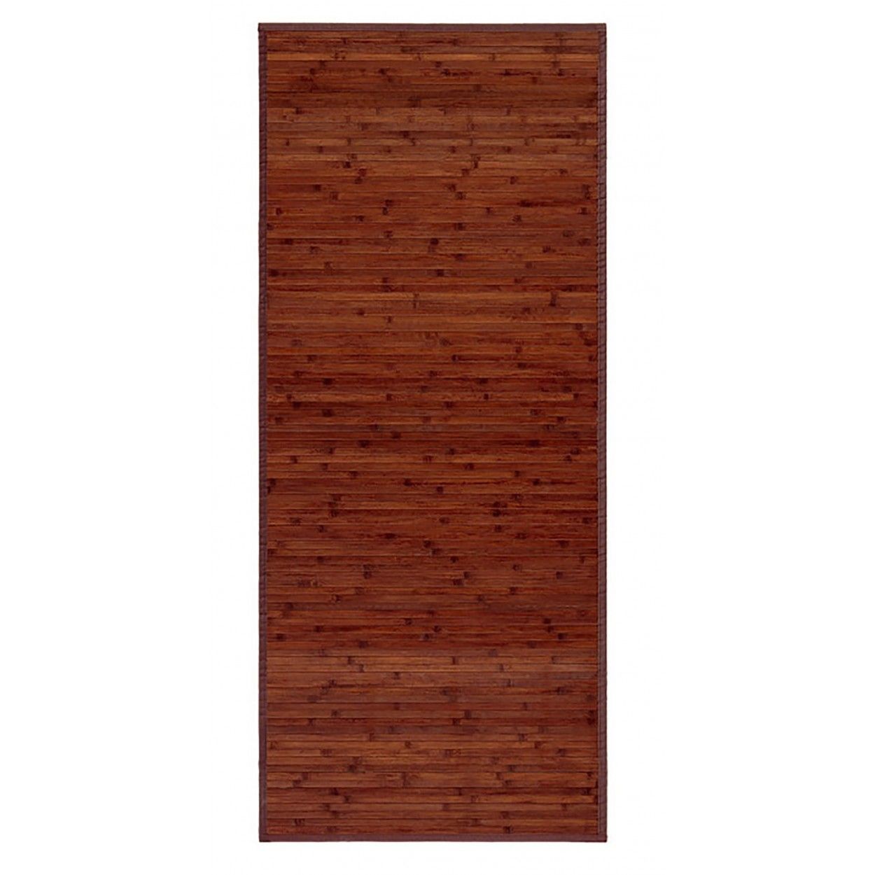 Alfombra  Pasillera  Antideslizante, de  color Marrón, de Bambú Natural 125 X 60 cm Sostenible, Impermeable, Borde Textil 125x60