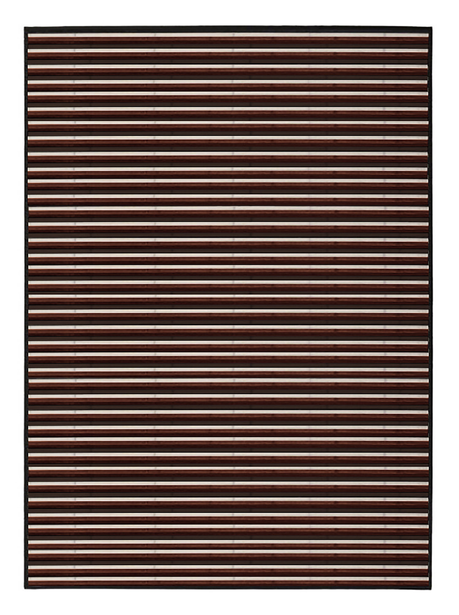 Tapis en bambou naturel, le ton de Noix et de Lignes sur une couleur Crème, la Maison et Plus