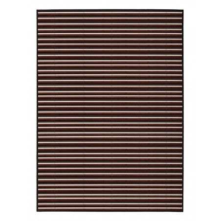 Tappeto in bamboo naturale colore Noce con Linee di Crema , Casa e altro ancora