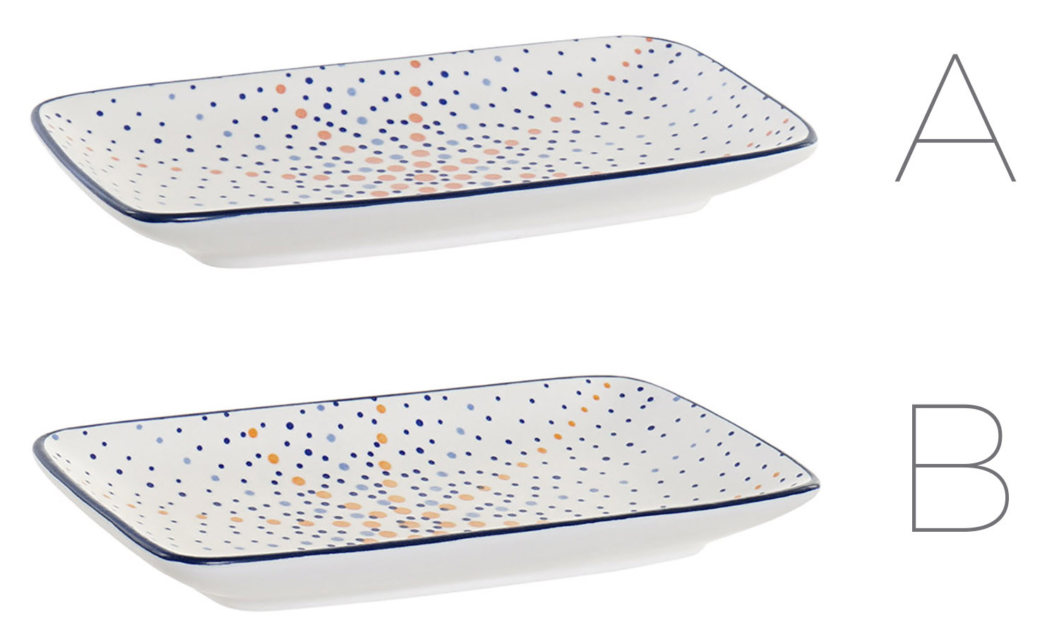 BANDEJA PORCELANA LUNARES 23CM