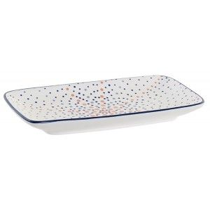 BANDEJA PORCELANA LUNARES 23CM