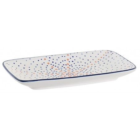 BANDEJA PORCELANA LUNARES 23CM
