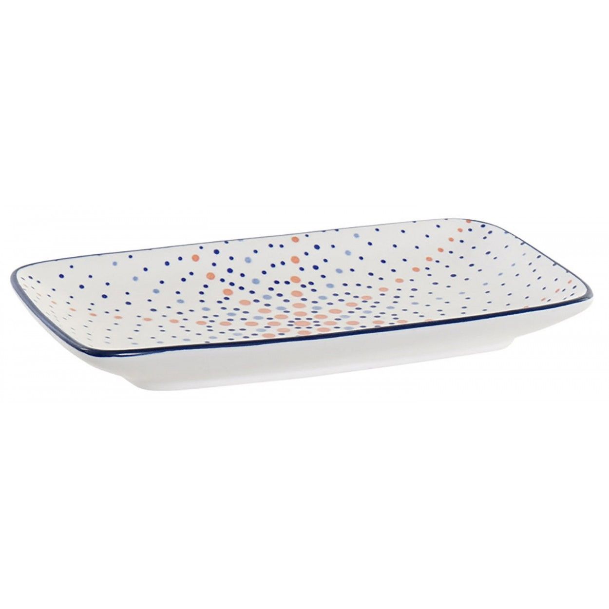 BANDEJA PORCELANA LUNARES 23CM