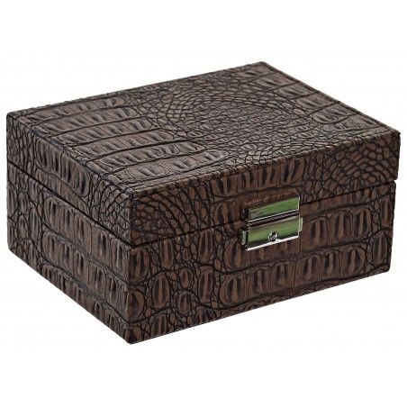 JOYERO CROCO MARRON MADERA