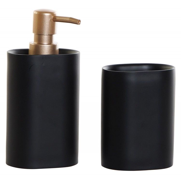 JUEGO DE BAÑO GLAM NEGRO