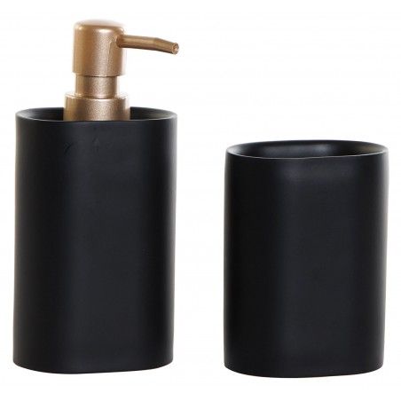 JUEGO DE BAÑO GLAM NEGRO