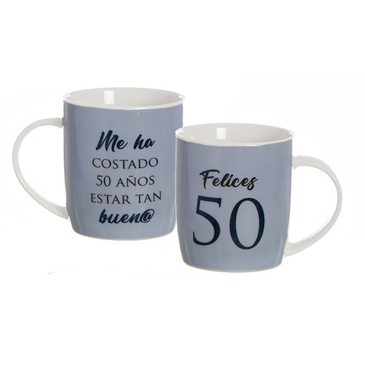 TAZA CUMPLEAÑOS 50 AZUL/ BLANCA