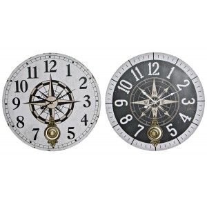 RELOJ PARED BRÚJULA 58CM