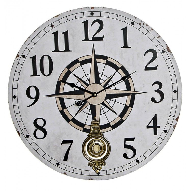 RELOJ PARED BRÚJULA 58CM