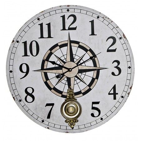 RELOJ PARED BRÚJULA 58CM