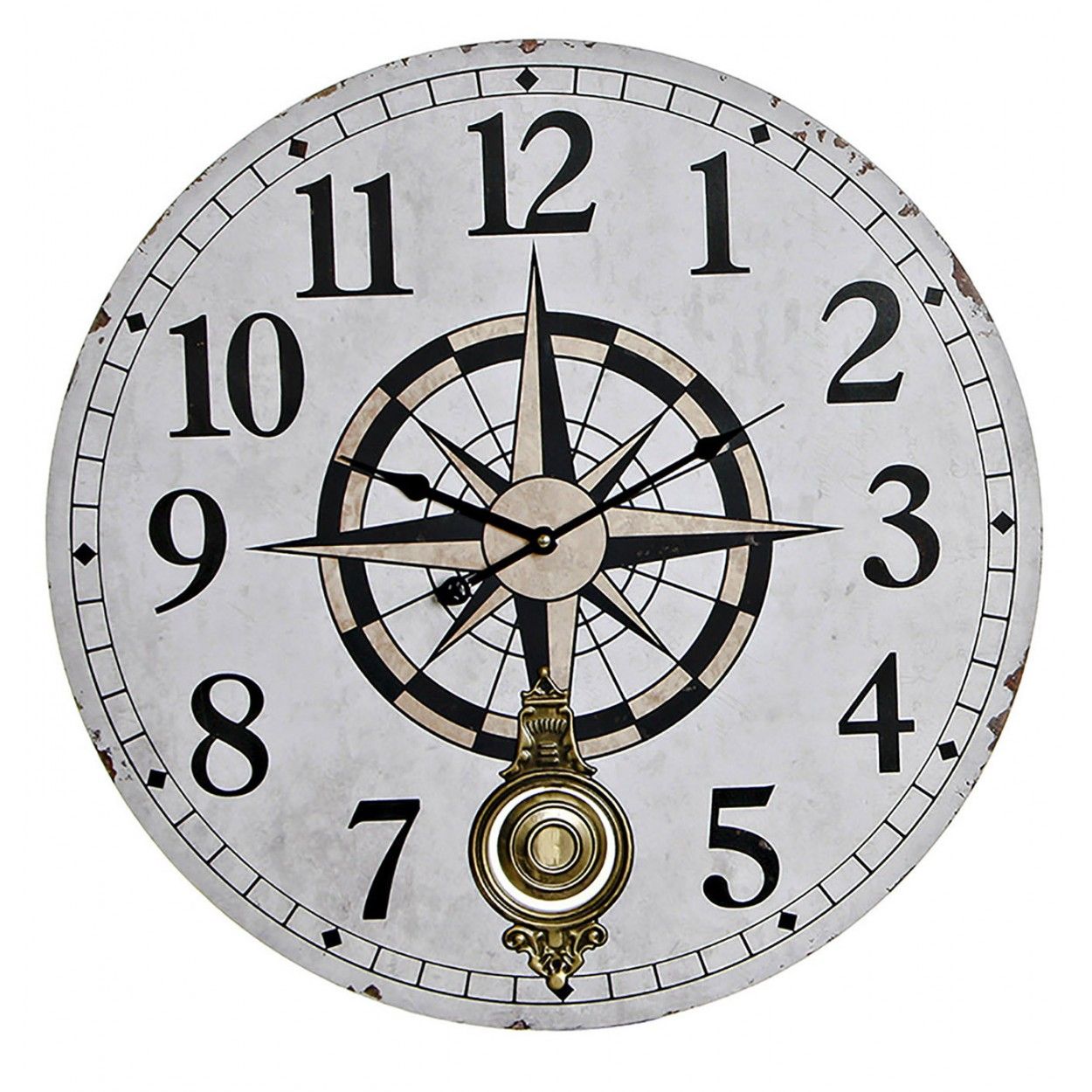 RELOJ PARED BRÚJULA 58CM